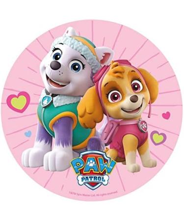 Dekora Paw Patrol Skye & Everest Edible Cake Topper - 20 CM Round Birthday Decoration - Buy Online on SooperMarket.com