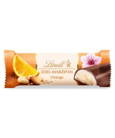 Lindt chocolate orange marzipan bar |25 x 50 g bar in the counter display |1250 G |Pure orange marzipan in fine-faith alpine milk chocolate |Large pack of chocolate |Chocolate gift orange marzipan bar 25 pieces (1 Pack)