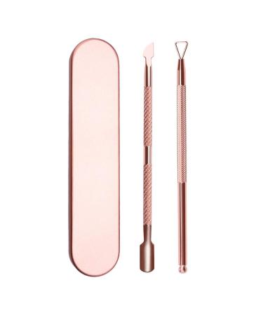 DXIA Cuticle Pusher Remover Kit Stainless Steel Triangle Cuticle Peeler Scraper and Double Ended Cuticle Pusher Cutter Spoon with Metall Box Nail Cleaner Gel Nail Polish Nail Art Remover Tools