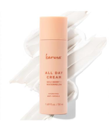 Karuna - All Day Moisturizing Cream Anti Wrinkle Face Cream Off-Set Dryness & Fine Lines - Hydrating Facial Moisturizer Antioxidant Watermelon Extract Hyaluronic Acid Goji Berries and Aloe 50 ml