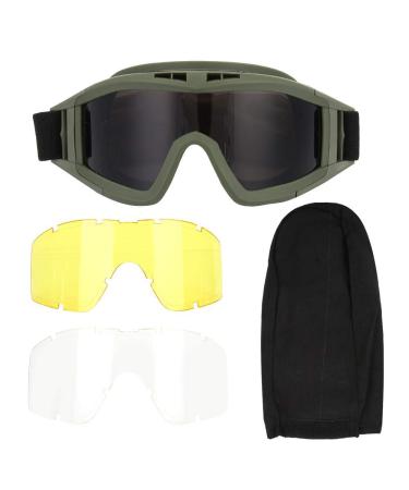 Soluptanisu Airsoft glasses tactical glasses tactical glasses Airsoft paintball ski antaust anti -fog eye protection glasses anti fog military glasses (green)
