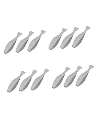 Beavorty 12 pieces Remand clip Razor Suchaber remote tool Remanding tweezers Abbey bone-removal tool animal fish bone tweezer Pig remover supply 13x2x2cmx4pcs silverx4stk