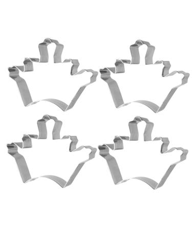 4pcs Baking Molds Stainless Steel Molds Anti-Rust Molds Easy to Clean Molds Cake Molds Cookie Molds Crown Mold Cookie Molds Crown Shape Molds Fashion Biscuit Mold Utensils