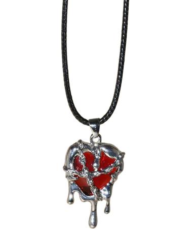 Shop Oralgos Irregular Heart Necklace - Trendy Crystal Collarbone Chain for Women & Girls - Fashionable Red Jewelry - Buy Online on SooperMarket.com