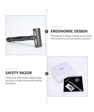 Buy Manual Safety Razor Set - Double-Edged Metal Shaver for Perfect Beard Trimming | International Shipping Available - Buy Online on SooperMarket.com
