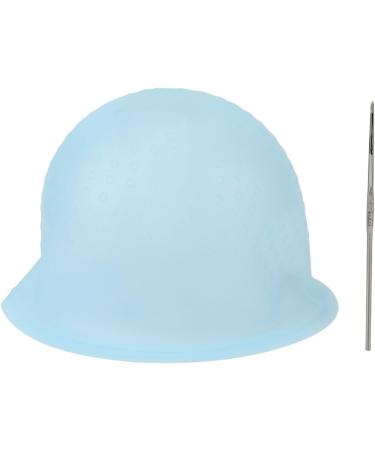 Hair Dye Cap Silicone Hair Highlighting Cap Punching Reusable Convenient Use with Hook Needle for Hair Salon (Blue) - Buy Online on SooperMarket.com