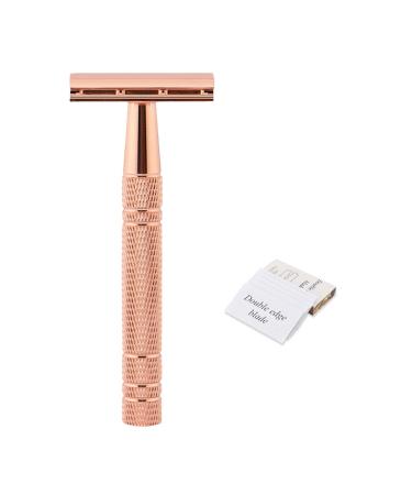 Double Edge Safety Razor for Women/Man Safety Razor With 5 Blades Reusable Metal Razor Eco Friendly de Razor Safety Razors for Women Manual Cleaning Grooming Razor for Friends And Lovers Gifts