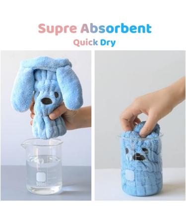 2PCS Cute Bear Hair Towel Wraps - Drying Caps for Women Girls & Kids | Hair Turban Bath Wraps - Buy Online on SooperMarket.com