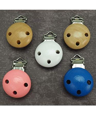 Eco-Friendly Orange Wood Pacifier Clips - Set of 2 | Safe & Stylish Baby Clips for International Shipping - Buy Online on SooperMarket.com