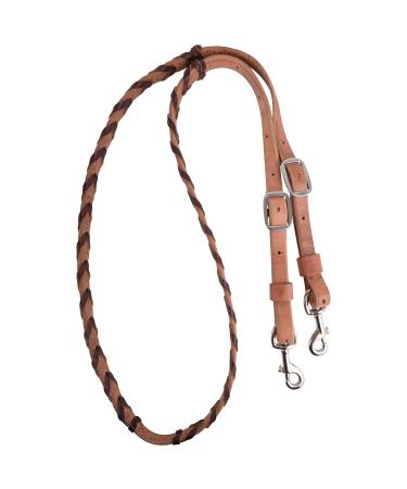 Martin Saddlery Latigo Barrel Reins with Colored Laces Chocolate