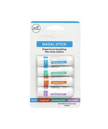 4pcs Nasal Stick Portable Menthol Inhaler Refreshing Brings Positiveness And Gratitude Let You Relax Every Day Relieve Stress Enhance Concentration Relieve Nasal Stuffing