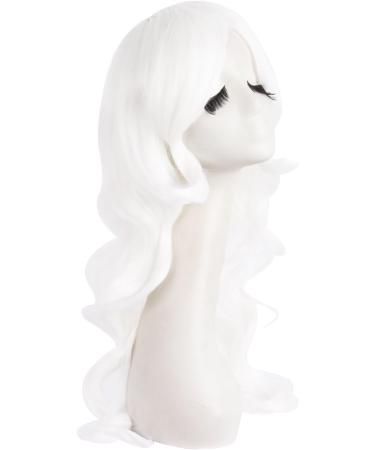 MapofBeauty Charming Long Wavy Hair Wig - Women's Party Full Wig in White - Buy Online on SooperMarket.com