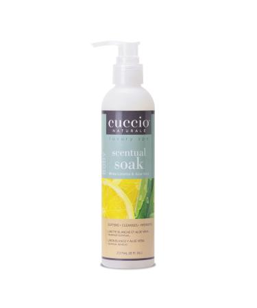 Cuccio Naturale Scentual Soak - Creamy  Liquid Wash For Mani-Pedi - No Parabens - Soften  Cleanse  Hydrate Skin - Anti-Aging Solution - Use On Hands  Body And Feet - White Limetta And Aloe Vera - 8 Oz