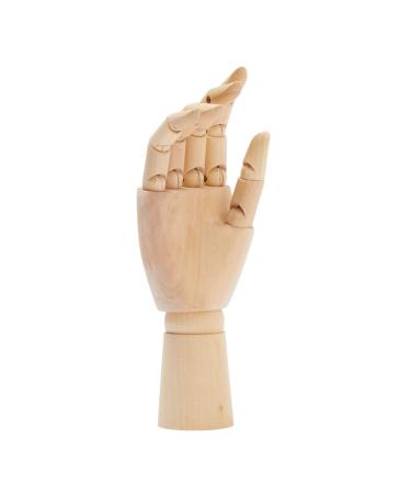 Wooden Hand Model, 7" Art Mannequin Figure with Posable Fingers for Drawing, Art Supplies, Hand Jewelry Display