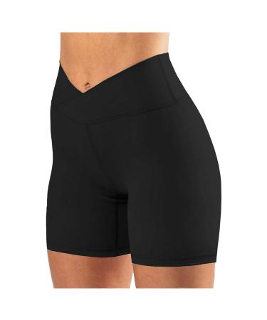 Wenzhou Leggings Women Shorts Cycle Pants High waist Sports Pants Yoga Running Shorts Short Sports Home Fitness Shorts Beautable High Waist Radler Pants Optional Tool Control Running Pants Black L