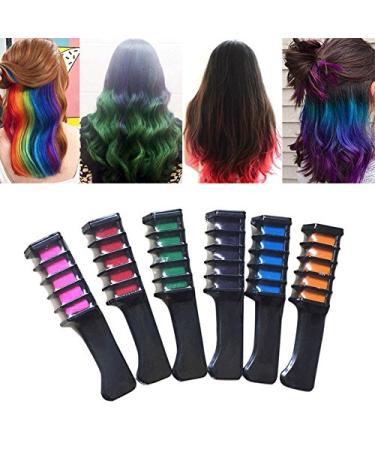 Kalolary Metallic Glitter Hair Chalk Set - Temporary Dye for All Hair Colors - Ideal for Halloween & Cosplay - 6 Colors - Buy Online on SooperMarket.com