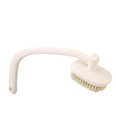 Back bath brush hanging hole 3 brush heads long curved handle shower brush easy to use for the elderly