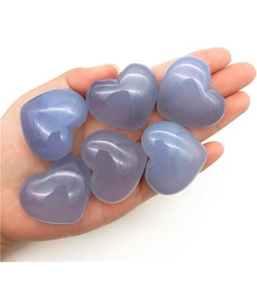 Meditation Stone 1 Pack Natural Large Blue Chalcedony Heart Crystal Gem Meditation Treatment - Buy Online on SooperMarket.com