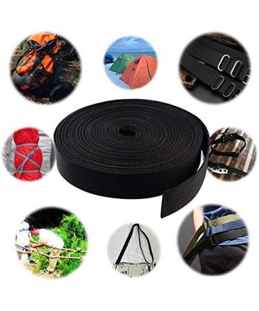 KINMINGZHU Black Nylon Heavy Duty Webbing Strap 1.5 inch - Ideal for Bags, Hammocks, Climbing, DIY Projects - Durable Outdoor Strap for Luggage, Pet Collar, Backpack Repair - Buy Online on SooperMarket.com