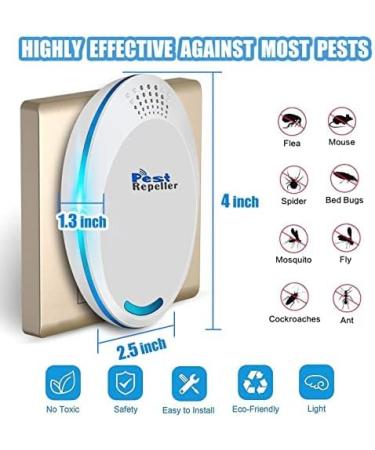 4-Pack Ultrasonic Pest Repeller for House - Electronic Mouse, Rodent, and Spider Repellent - Buy Online on SooperMarket.com