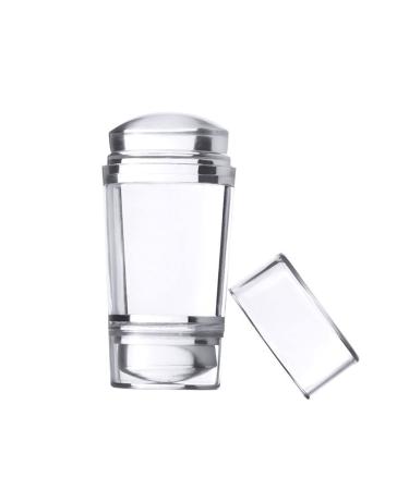 One Piece Clear Silicone Jelly Stamper With Scraper Clear Nail Art Jelly Stamper Nail Art Stamping Stamper for Manicure Tools Nail Art Stamper Scraper for DIY Nail Decor Stamper