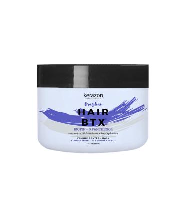 KERAZON Blonde Brazilian Hair Botox Treatment Purple Mask Platinum Effect & Silver Hair Providing Smoothing Deep Hydration Anti-Brass Shine Softness Volume & Frizz Control. Packaging may vary.
