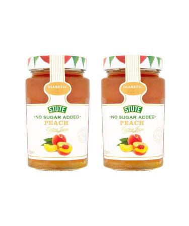 2 x 430g No Added Sugar Peach Jam Diabetic Friendly