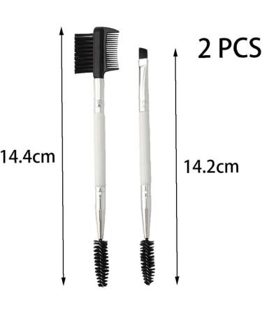 Tossper Eyebrow Brush Set - 2 Angled Brushes & Spoolie with Forehead Comb | Professional Eye Makeup Tools for Perfect Brows - Buy Online on SooperMarket.com