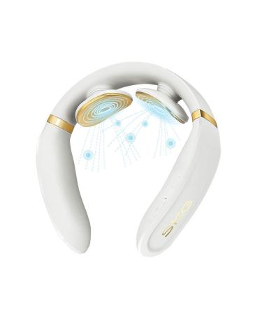 SKG K6 Neck Massager with Heat, Electric Neck Massage Cordless, 4 Modes 15 Levels Smart Deep Tissue Trigger Point Massage Use at Home, Outdoor, Office, Car White