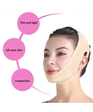 Chin Strap for Women - Double Chin Reducer & V Line Face Lifting Mask | Soft Slimming Face Belt (Skin Color - Buy Online on SooperMarket.com