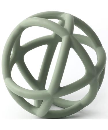 Baby toy grasping toy and teething ring made of food grade silicone BPA-free (Sage)