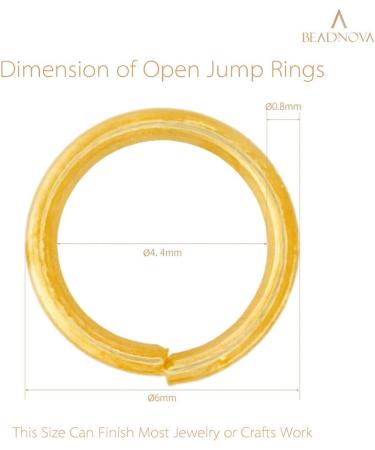 BEADNOVA 6mm Gold Open Jump Rings for Keychains & Necklace Repair (300Pcs) - Buy Online on SooperMarket.com