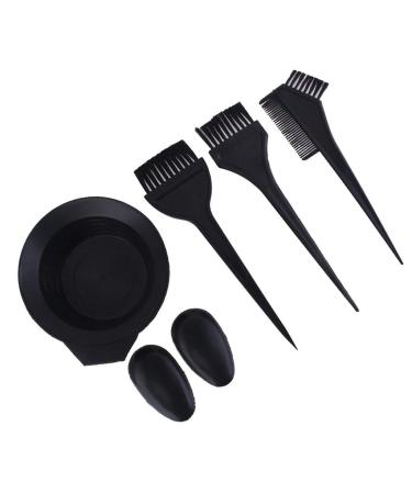 zalati Hair Dye Kit 6pcs Tools for 2pcs Hair Brush 2pcs Ear Cover 1pcs Sided Comb 1pcs Mixing Bowl - Black