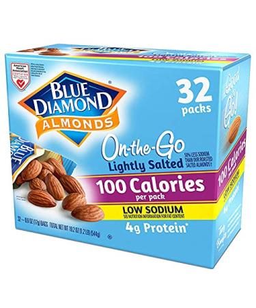 Blue Diamond Almonds Lightly Salted, Low Sodium, 100 Calorie Packs, 32 Count