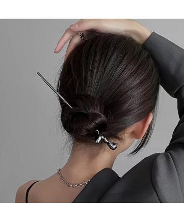2022 Abstract Minimalist Hair Sticks Set for Women - Punk Metal Chopsticks Hairpin Accessories (2PCS) - Buy Online on SooperMarket.com