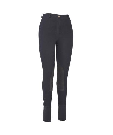 TuffRider Women's Pull-on Knee Patch Breeches 26 Black