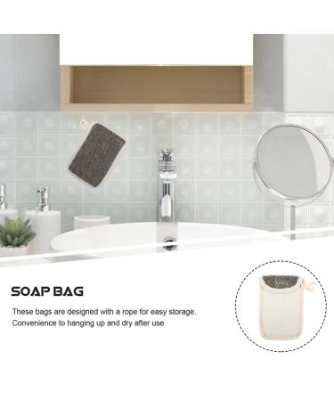 Lurrose Black Linen Soap Bag - Exfoliating Peeling Mesh for Shower & Facial Use | Eco-Friendly Foaming Soap Sac - Buy Online on SooperMarket.com