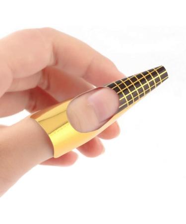 600 Piece Nail Templates - Self-Adhesive Gel Nail Stencils & Golden Manicure Accessories for DIY Fingernail Art - Buy Online on SooperMarket.com
