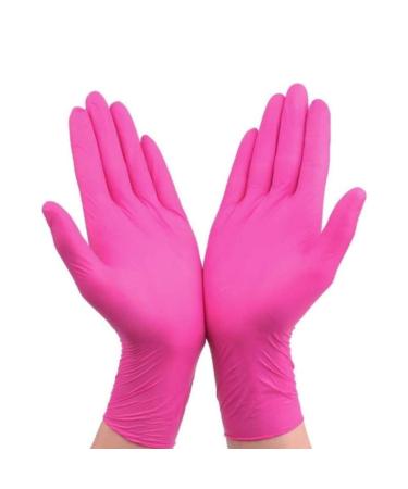 Disposable Gloves Latex Cleaning Food Gloves Household Garden Cleaning Gloves Home Cleaning Rubber Rose Red S 50pcs Household gloves