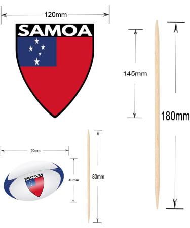 Samoa Flag Rugby Ball Food & Cupcake Picks Toppers Party Decorations (14 Pack) - Buy Online on SooperMarket.com
