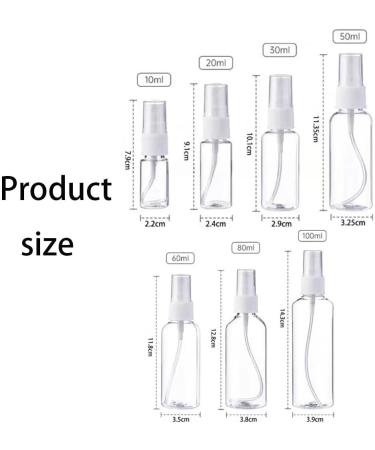 GeRRiT Plastic Spray Bottle Portable Travel Container Fine Mist Spray Dispenser Bottle Transparent Empty Fine Mist Spray Bottle for Cleaning Gardening Plant (Color : Clear Size : 100ml) 100ml Clear - Buy Online on SooperMarket.com