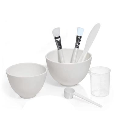 Face Mask Mixing Bowl Set. 7IN 1 SPA Quality Face Mask Tool Kit. with Facial mask brush*2 Silicone Facial Mask Bowls*2 Mask Spatula Measuring cup and Measuring scoop