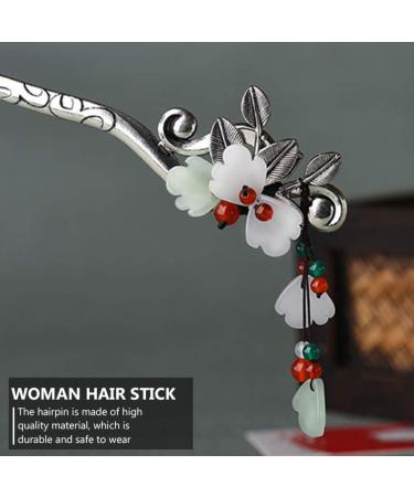 STOBOK 1pc Leaf Flower Metal Hair Stick Vintage Hair Forks Vintage Hair Accessories Vintage Hair Chopstick Chignon Pin Japanese Hair Accessories Hair Cape China Agate Women's Alloy - Buy Online on SooperMarket.com