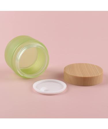 Tianzd 6 Pieces Empty 50ml Green Glass Cream Cans with Lid | Cosmetic Storage & Spatula Set | Ideal for Skin Care & Beauty Products - Buy Online on SooperMarket.com