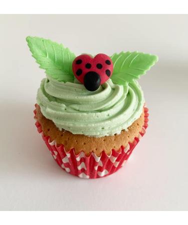 Holly Cupcakes 12 Cute Sugar Ladybirds & 12 Pretty Wafer Leaves - Buy Online on SooperMarket.com