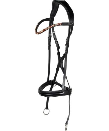 Heinick-Reitsport Black Bitless Bridle | Glow Series Crossunder for Thoroughbreds | International Shipping Available - Buy Online on SooperMarket.com