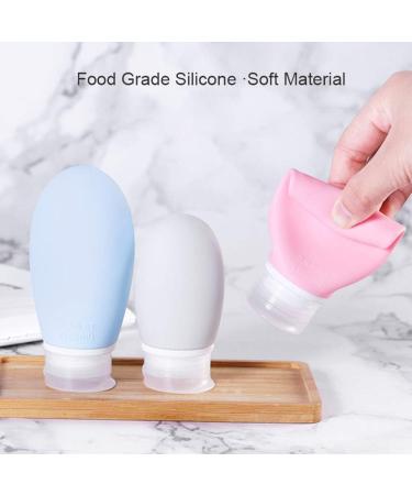 Leakage-Proof 100ml Travel Bottles Set - 4 Silicone Toiletry Containers in Pink & Gray | Perfect for Travel & Carry-On - Buy Online on SooperMarket.com
