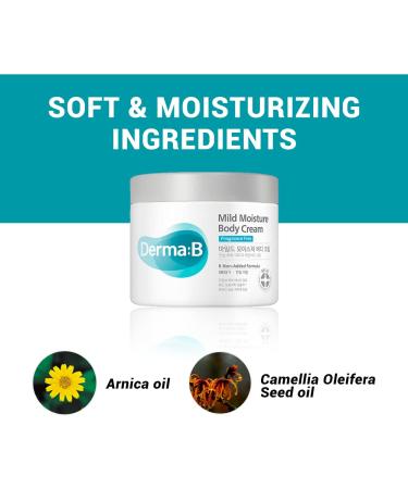 Derma:B Mild Moisture Body Cream - Fragrance Free, 14.54 fl oz (430 ml) | Hydrating & Gentle Formula - Buy Online on SooperMarket.com