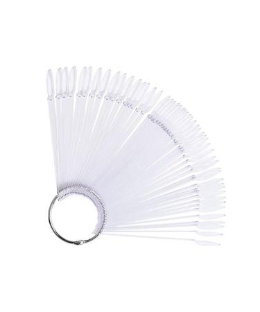 Nail Display Card 50Pcs Fan Shaped Round Head Nail Polish Palettes Color Display Card Nail Practice Tools Nail Display Sticks Nail Art Practice Stiletto Nail Swatches(02)