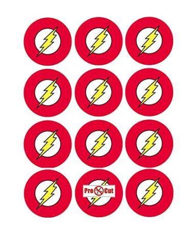 35 x Pre Cut The Flash Cake Cupcake Toppers/Decorations Edible Wafer Paper